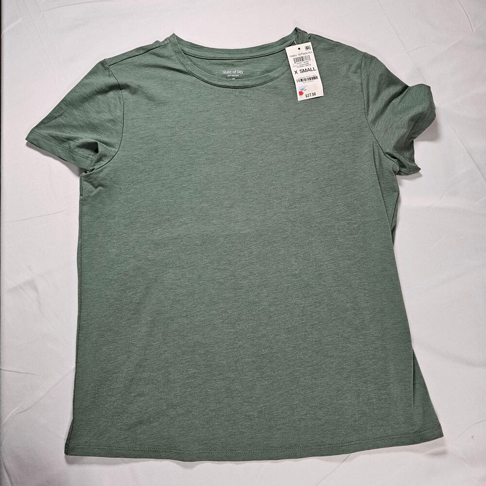 State of Day Intimates Sleep Tee XS NWT Sage‎ Green Soft Modal Lounge Top